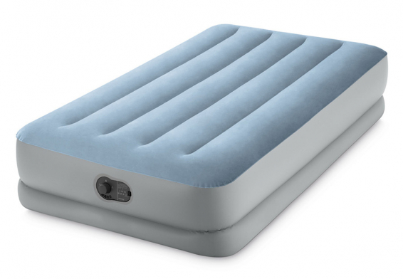 Односпальная надувная кровать Mid-Rise Comfort Airbed Intex 64157, встроенный электрический USB-насос