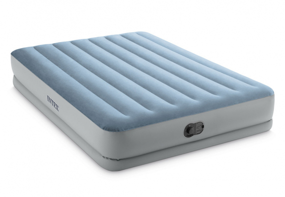 Двуспальная надувная кровать Mid-Rise Comfort Airbed Intex 64159, встроенный электрический USB-насос
