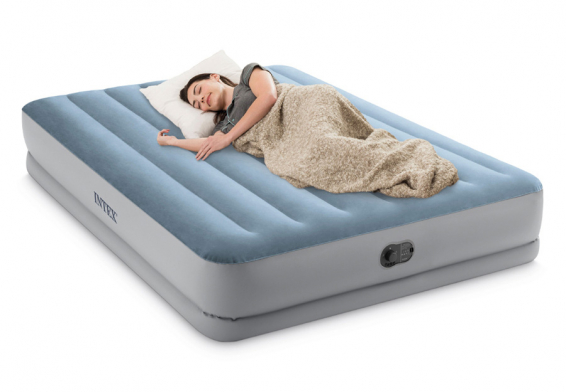 Двуспальная надувная кровать Mid-Rise Comfort Airbed Intex 64159, встроенный электрический USB-насос