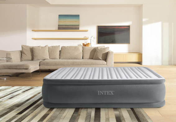 Двуспальная надувная кровать Comfort-Plush Airbed Intex 64414, встроенный электрический насос 220В