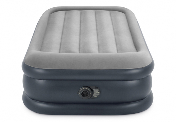 Односпальная надувная кровать Deluxe Pillow Rest Raised Bed Intex 64132, встроенный электрический насос 220В