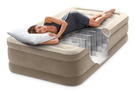 Односпальная надувная кровать Ultra Plush Airbed Intex 64426ND, встроенный электрический насос 220В