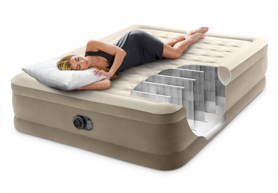 Двуспальная надувная кровать Ultra Plush Airbed Intex 64428ND, встроенный электрический насос 220В