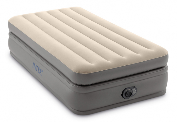 Односпальная надувная кровать Prime Comfort Elevated Airbed Intex 64162ND, встроенный электрический насос 220В