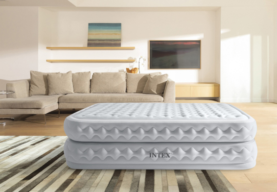 Двуспальная надувная кровать Supreme Air-Flow Airbed Intex 64490, встроенный электрический насос 220В