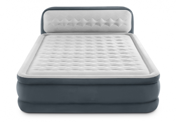 Двуспальная надувная кровать Ultra Plush Headboard Airbed Intex 64448ND, встроенный электрический насос 220В