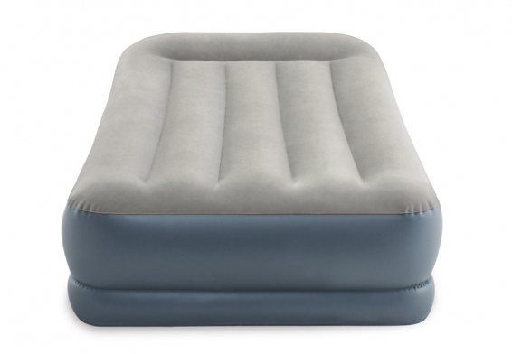 Односпальный надувной матрас Pillow Rest Mid-Rise Airbed Intex 64116, встроенный электрический насос 220В