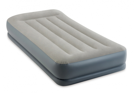 Односпальный надувной матрас Pillow Rest Mid-Rise Airbed Intex 64116ND, встроенный электрический насос 220В