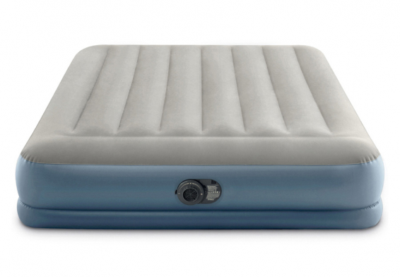 Двуспальный надувной матрас Pillow Rest Mid-Rise Airbed Intex 64118ND, встроенный электрический насос 220В