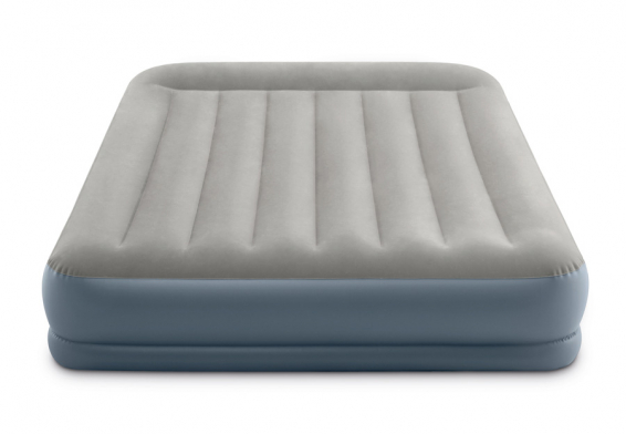 Двуспальный надувной матрас Pillow Rest Mid-Rise Airbed Intex 64118, встроенный электрический насос 220В