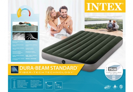 Полуторный надувной матрас Prestige Downy Airbed Intex 64108, без насоса