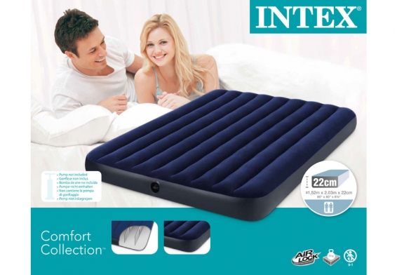 Двуспальный надувной матрас Classic Downy Bed Intex 68759, без насоса