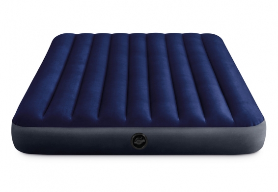 Двуспальный надувной матрас Classic Downy Airbed Intex 64765, ручной насос, 2 надувные подушки