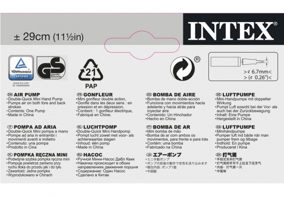    Double Quick Mini Hand Pump Intex 69613