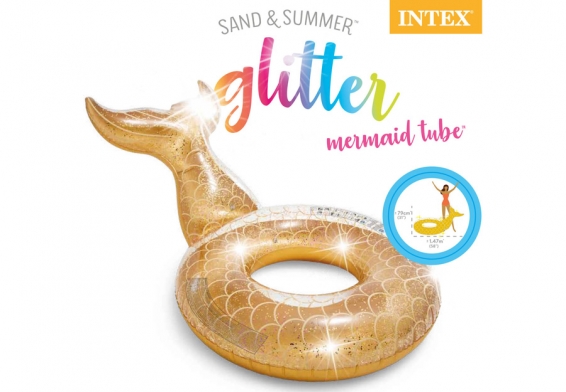 Круг-кресло плавательное надувное Glitter Mermaid Tube Intex 56258EU