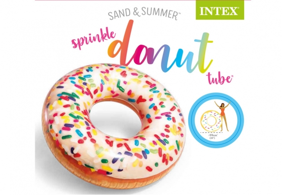 Круг плавательный надувной Sprinkle Donut Tube Intex 56263NP