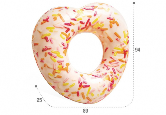 Круг плавательный надувной Sprinkle Donut Heart Tube Intex 56253NP