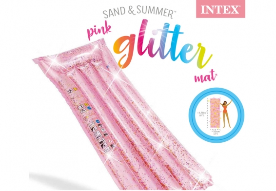 Матрас плавательный надувной Pink Glitter Mat Intex 58720EU