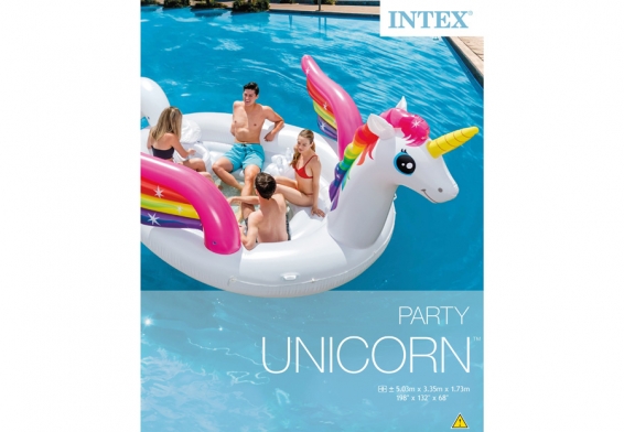 Плот надувной Unicorn Party Island Intex 57266EU